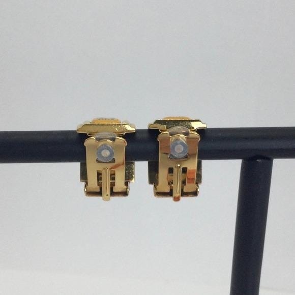 Hermes Vintage Cloisonne' Luxury Enamel Floral Clip On Earrings in original box - Picture 5 of 9